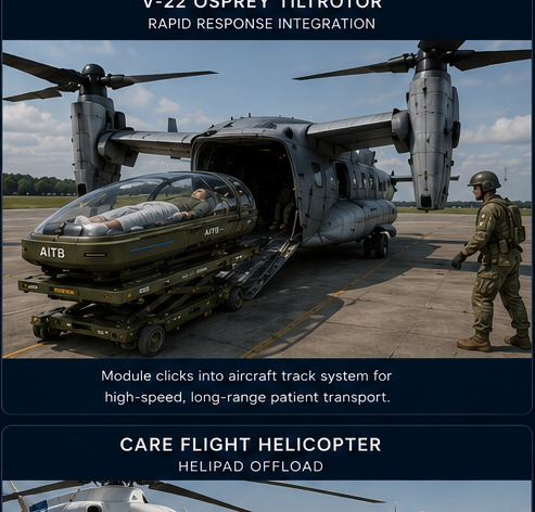 Military AITB loading into V-22 Osprey tiltrotor